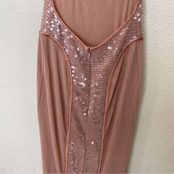 HOUSE OF CB 'Bonita' Cafe Au Lait Sequin Maxi Dress‎ NWOT size S - Picture 14 of 17